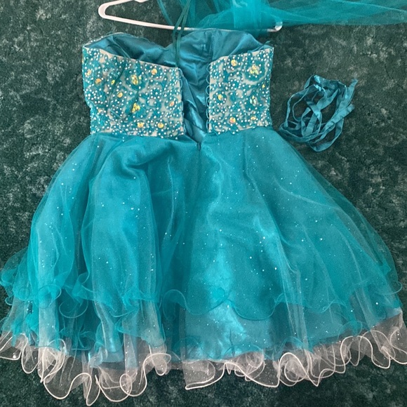 Teal short dress - Picture 2 of 2